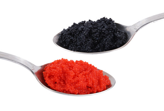 caviale su cucchiaio