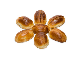 Small group of patties laid out in the form of flower