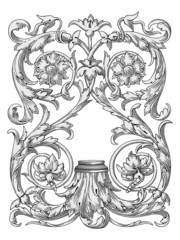 engraving ornament vector