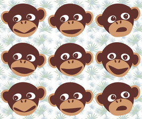 monkey face vector