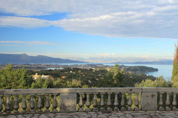 View on Corfu island from Achillion Palace