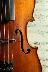 part of an antique violin