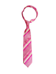 Pink necktie isolated on white 1