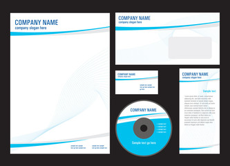 Business set in blue and light grey color