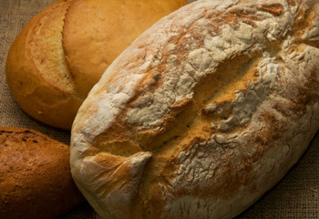 Composition of three loaves of bread