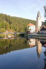 Fototapeta na wymiar czech castle Rozumberk on Vltava river