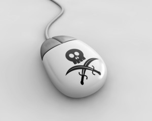 Mouse with black flag