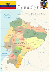Ecuador Map with district and major cities