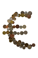 Euro made of coins