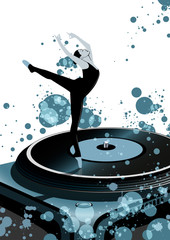 Balerina auf der Schallplatte © Tetastock