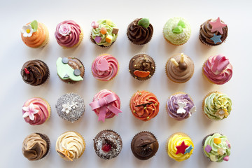 Cupcakes on white