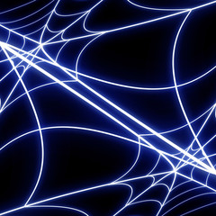 Glowing spider web