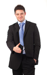 Businessman offering a handshake
