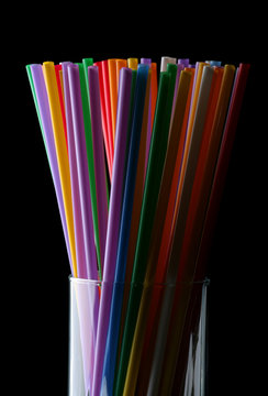 Glass with straws