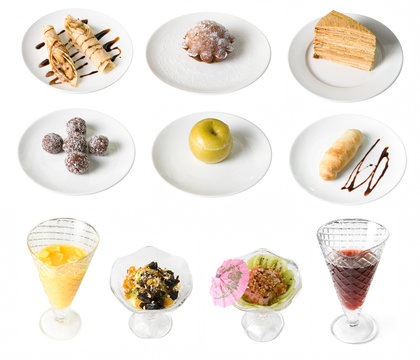 Set of desserts