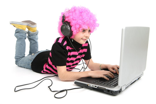 Young girl with laptop
