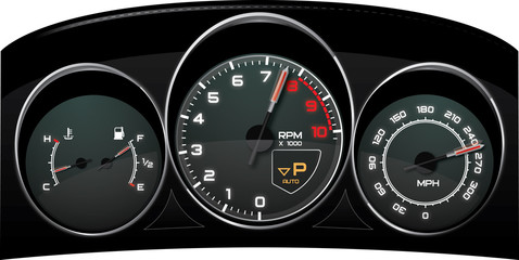 Sports car dashboard