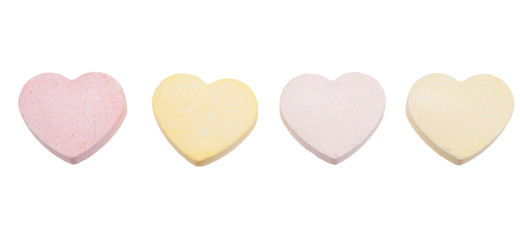 candy hearts isolated