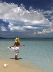 woman in white dress