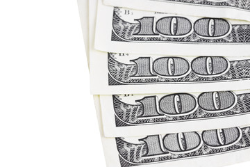 One Hundred Dollar Bills. Close-up shot