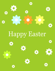 Gretting card with HAPPY EASTER and floral pattern