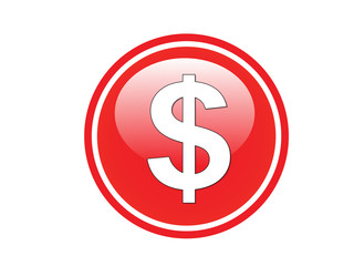 red dollar button icon