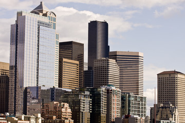 Fototapeta na wymiar New Towers in Downtown Seattle