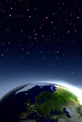 lever de soleil sur l'europe