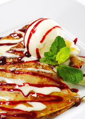 Dessert - Pancakes with Ice Cream