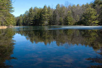 Mountain Pond At Ice Out.