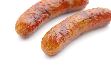 deux saucisses grillées