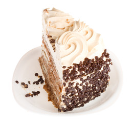 piece of cake on white plate