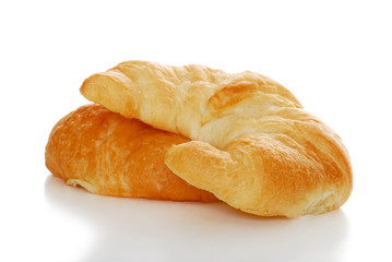 2 crescents rolls isolated with shallow DOF