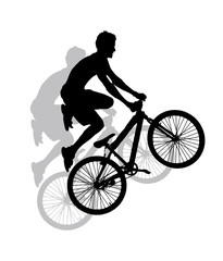 vector silhouette - extreme sport - jump with a mountain bike