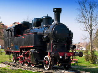 Fototapeta na wymiar Old steam locomotive, detail