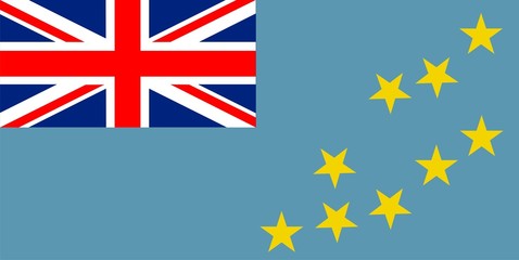 Flag of Tuvalu. Illustration over white background