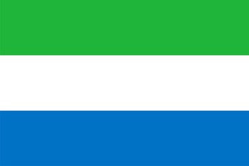 Obraz premium Flag of Sierra Leone. Illustration over white background
