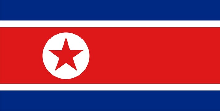 North Korea national flag. Illustration on white background