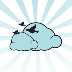 Birds flying for peace