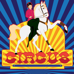 Vector illustration of the poster of circus in old style - obrazy, fototapety, plakaty