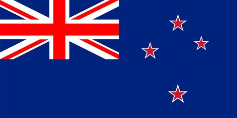 Flag of New Zealand. Illustration over white background
