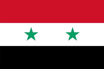 Flag of Syria. Illustration over white background