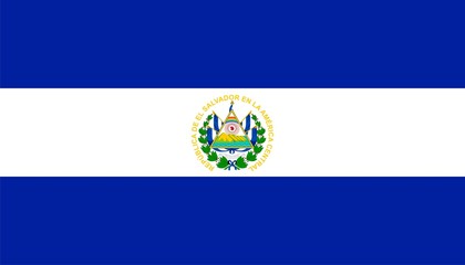 Flag of Salvador. Illustration over white background