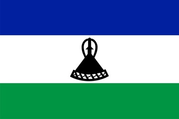 Flag of Lesotho. Illustration over white background - obrazy, fototapety, plakaty