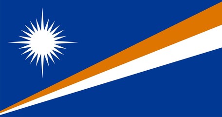 Fototapeta premium Flag of Marshall Islands. Illustration over white background