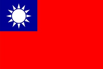 Fototapeta premium Flag of Taiwan. Illustration over white background