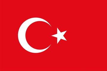 Flag of Turkey. Illustration over white background