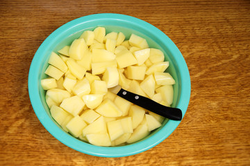 pommes de terre coupées