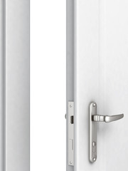 opened door with a modern locking mechanism
