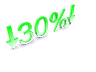 30 percent down on white